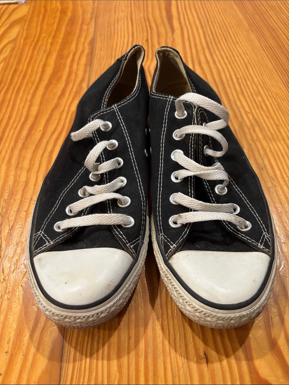 Converse Black Canvas Low-Top Sneakers with White Accents